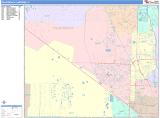 Palm Beach Gardens Digital Map Color Cast Style